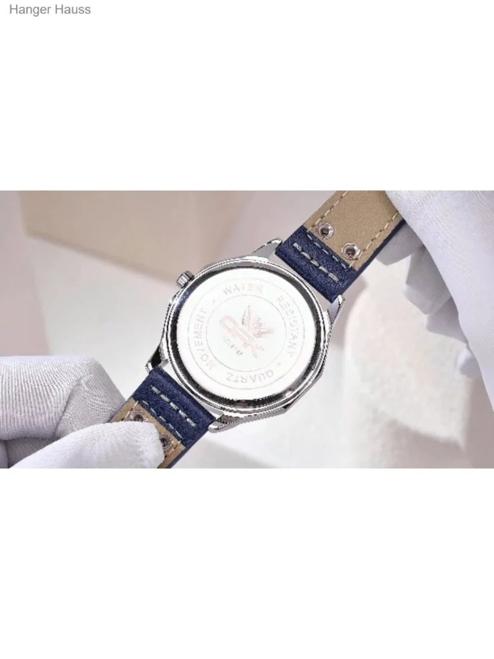 Men's 41mm Big Face Chronograph Watch Leather Strap 3ATM Waterproof Dress Watch